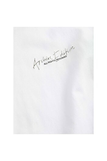 Jack & Jones Ανδρικό λευκό μπλουζάκι Chrome Silver Print ( 12273211 -BW)