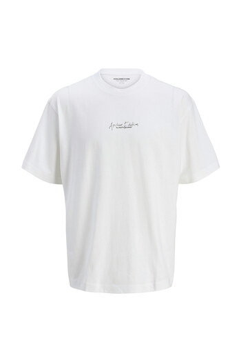 Jack & Jones Ανδρικό λευκό μπλουζάκι Chrome Silver Print ( 12273211 -BW)