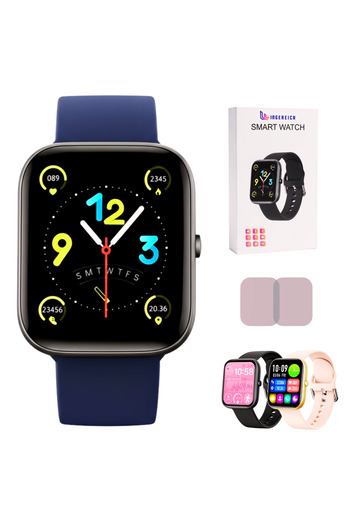 Wingereich Ceas smartwatch Wingereich® C8, Bluetooth, fitness, monitorizare ritm cardiac, SpO2, Albastru