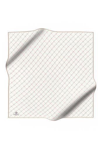 Vissona 100% Twill Silk Mini V με σχέδιο Λευκό 90x90 Ύφασμα Ράψιμο στο χέρι