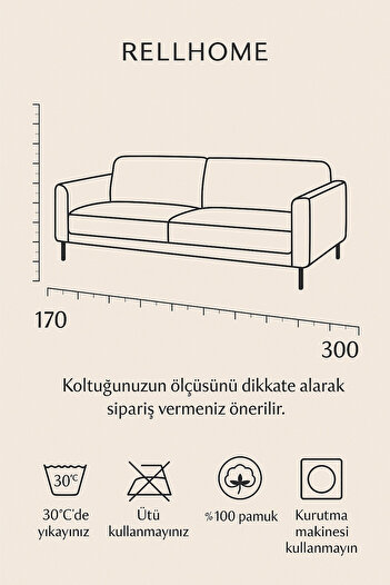 Rell Home Pamuklu Dokulu Koltuk Şalı 170x300 cm Battal Boy – Saçaklı TV Battaniyesi & Dekoratif Koltuk Örtüsü