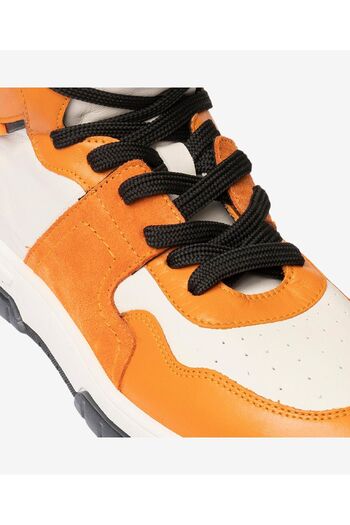 Greyder Kadın Beyaz Oranj Yeşili Hakiki Deri Sneaker Bot 3K2SB33020