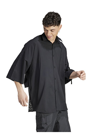 adidas Вузька пряма чорна чоловіча сорочка IC6738 M CE Q2 PRSHIRT
