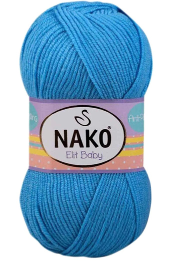 NAKO 1 Piece Elite Baby Hand Knitting Yarn Non-Pilling Baby Wool Alaska Blue 10119