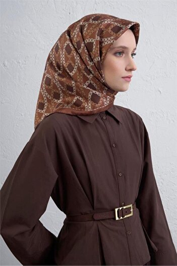 Armine Φουλάρι Tivil Pure Silk 9410 - 37 Μικτό σχέδιο καφέ