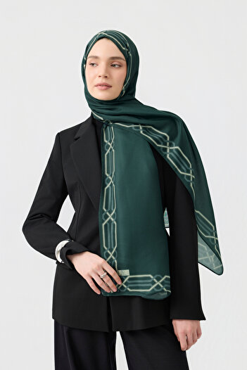 Qef Cotton Twill Shawl Interlock Dark Green