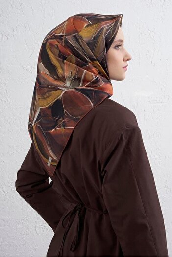 Armine Φουλάρι Sura Pure Silk 9406 - 80 Μπορντό Μικτό σχέδιο