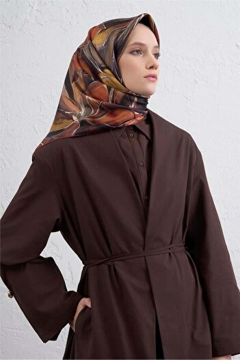 Armine Φουλάρι Sura Pure Silk 9406 - 80 Μπορντό Μικτό σχέδιο