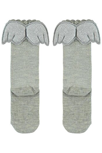 Civil Girls Angel Winged Knee Socks for Girls Aged 3-11 - Gray5-6 Years Old