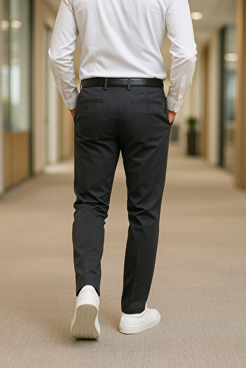 CEDY DENIM Erkek Chino Pantolon Mevsimlik Gabardin C321-Antrasit