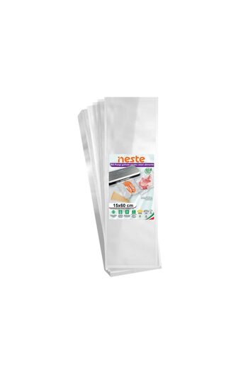 Neste Pack of 300 Embossed Vacuum Bags for Food, Neste®, 15 x 60 cm