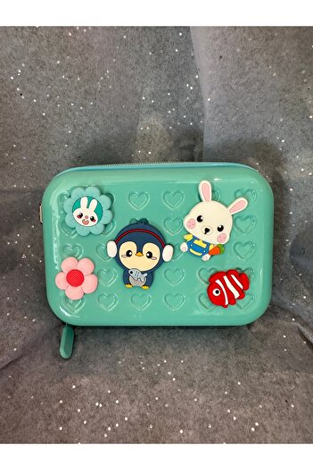 Milena Designer Store Milena Kids Suitcase-Looking Children's Bag with Strap and Charm