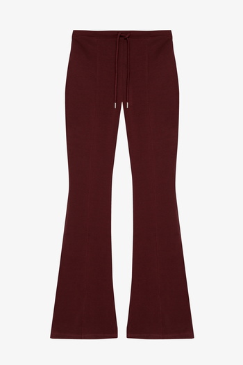 Quzu Lace-Up Hem Detail Spanish Leg Trousers Gray