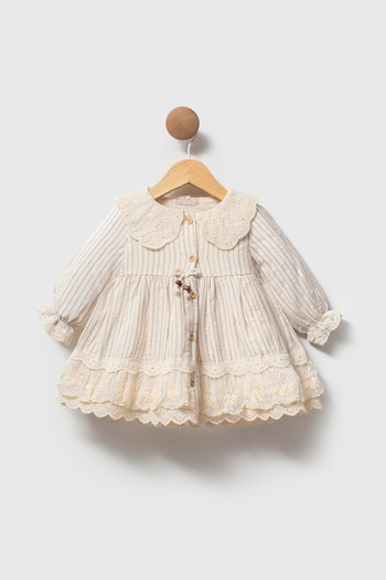 Cassiope Baby Striped Lace Baby Dress