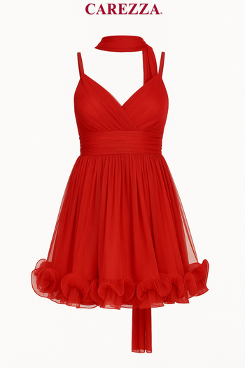 CAREZZA Yelora - Silky Textured Strap Evening Dress
