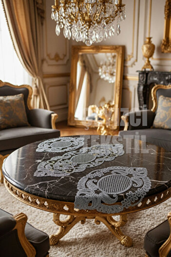 Çt Çeyizci Tekstil Living Room Set, Bedroom 3 Piece Coffee Table Cloth, Table Cloth 3 Piece Room Set