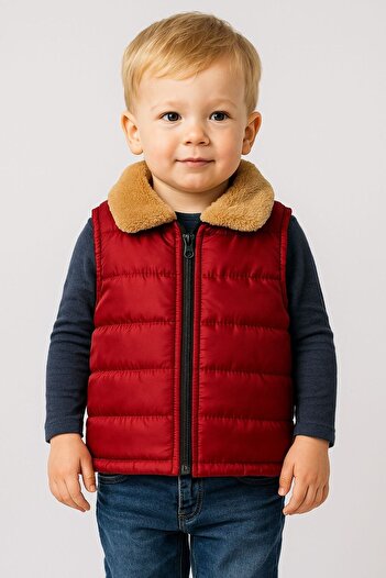 MAXI DRY Unisex Baby Kids Inflatable Vest with Fur Collar 6 Months to 3 Years Old