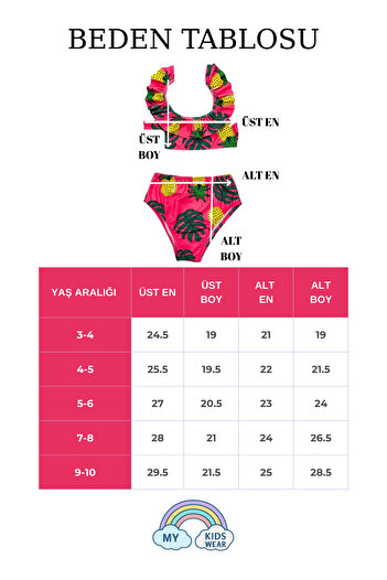 My Kids Wear Frilly Printed Girl's Swimsuit