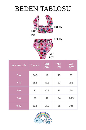 My Kids Wear Frilly Printed Girl's Swimsuit