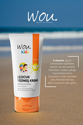 WOU World of Unique WOU KIDS Yüksek Koruma Etkili SPF50+