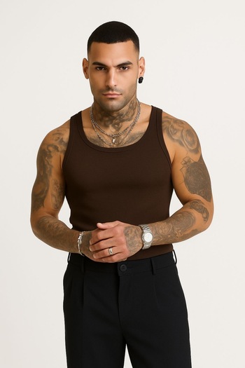 İLKCET MODA Ανδρικό αθλητικό εσώρουχο Corduroy Slim Fit Brown Stretchy