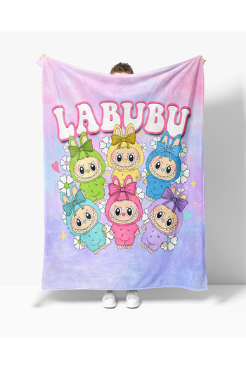 Home Labubu Pattern Children's Fleece Tv Blanket Polar Soft Blanket