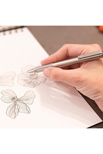 Zebra Pen F-701 Retractable Ballpoint Pen, Stainless Steel Barrel, Fine Point, 0.8mm, Black Ink, 4-P