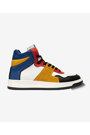 Greyder Erkek Sarı Mavi Beyaz Siyah Hakiki Deri Sneaker Bot 3K1SB75175