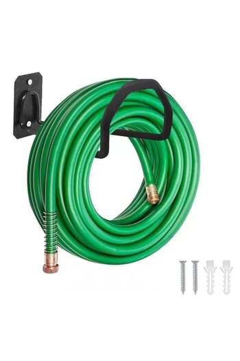 fulina Hose Holder Stand Wall Mount, Heavy Duty Garden Hose Hanger Reel, Metal Water Pipe Tube Hooks Rack f