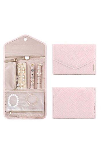 fulina Portable Jewelry Bag, Travel Jewelry Organizer, Fabric Jewelry Storage Pouch, Separate Compartments