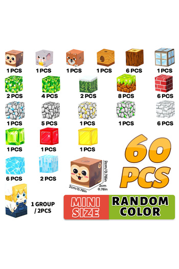 Choice 60PCS Magnetic Building Blocks Lava Animals For Kids Boys Girls Ages 3+ Magnet Cube Set STEM Montess