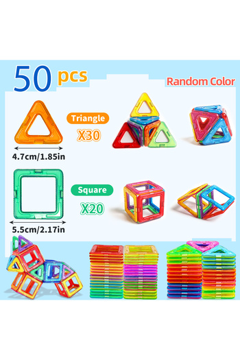 Choice 50 قطعة من مكعبات البناء المغناطيسية لألعاب الأطفال وتعلم الألغاز وهدايا أعياد الميلاد والكريسماس