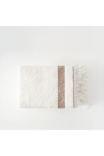 Ecocotton Galya 4-Piece Hand Face Towel 100% Organic Capoque Bordered 50x90 Cm