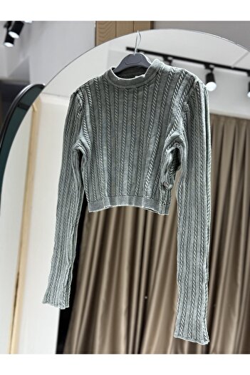 qstyle Brand Model Trendy Knitted Patterned Washable Seasonal Sweater for Daily Elegance