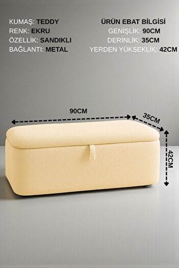 VISIONARIO CASSIA Teddy Kumaş Sandıklı Puf Bench – Oturma Depolama ve Yatak Ucu Kullanımı