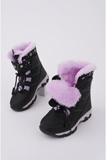 MUGGO Tiger Girls' Boots with Fur Inside, Laces and Velcro Fasteners
