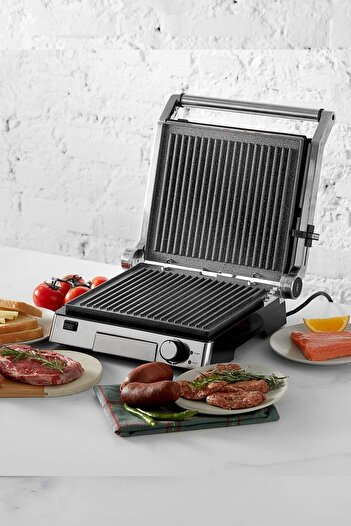 Karaca Orginal Biogranit Izgara Ve Tost Makinesi Inox 2000w Paslanmaz Çelik