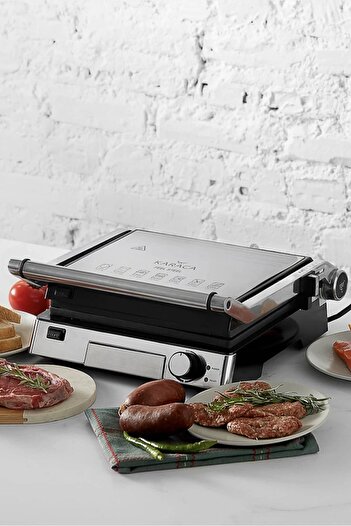 Karaca Orginal Biogranit Izgara Ve Tost Makinesi Inox 2000w Paslanmaz Çelik