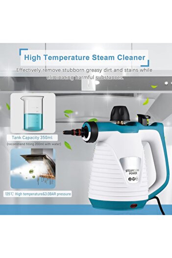 fulina Handheld Steam Cleaner 1050W High Temperature Pressurized Steam Cleaning Tool with 9PCS Accessory Po