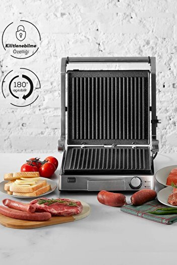 Karaca Orginal Biogranit Izgara Ve Tost Makinesi Inox 2000w Paslanmaz Çelik