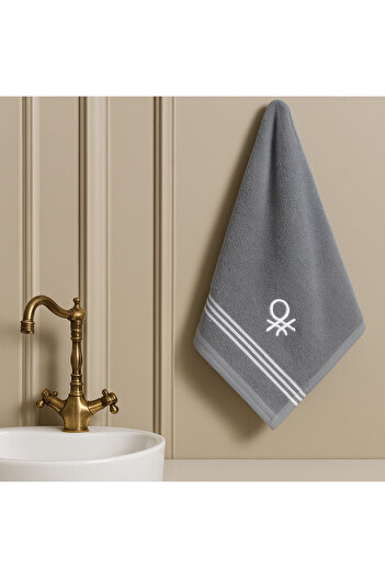 Benetton Home Bath Towel Hand Face Body Dark Gray 100% Cotton 50X90 cm Hand Towel