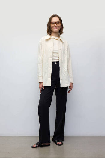 BE BLUE ECRU CROCHET JACKET