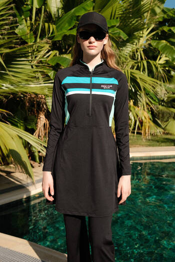 BE BLUE Color Block Detail Tesetture Swimwear Dress