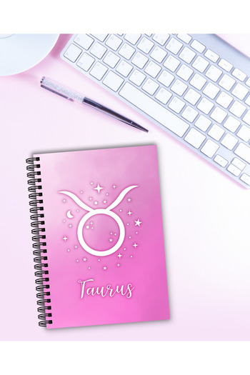 MG Office Vellum Notebook A5 80 sheets with Spiral – Zodiac Taurus – Reflective Cover