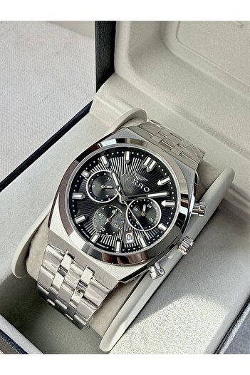 FERRO Silver Steel Band Men's Wristwatch Fm43022A-A2 All Functions Active 3Atm Water Resistant