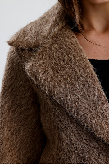 kabancım Women's Buttoned Short Cashmere Coat