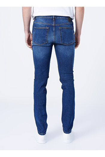 Fabrika 5158 Düşük Bel Slim Fit Düz Koyu Mavi Erkek Denim Pantolon