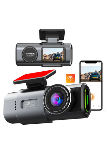 OEM Camera Auto DVR TECHNOVICI 4K Ultra HD cu WiFi, Dual Lens, Monitorizare Parcare 24H, G-Sensor, WDR