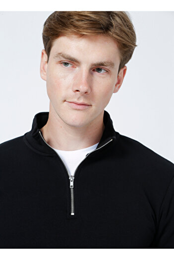 Only & Sons Ανδρικό μαύρο φούτερ Ceres Life Half Zip Noos 22019055-02