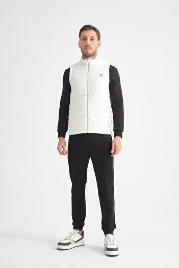 Shooter Sportswear Men's Lightweight Puffer Vest Regular Fit Zippered Ecru